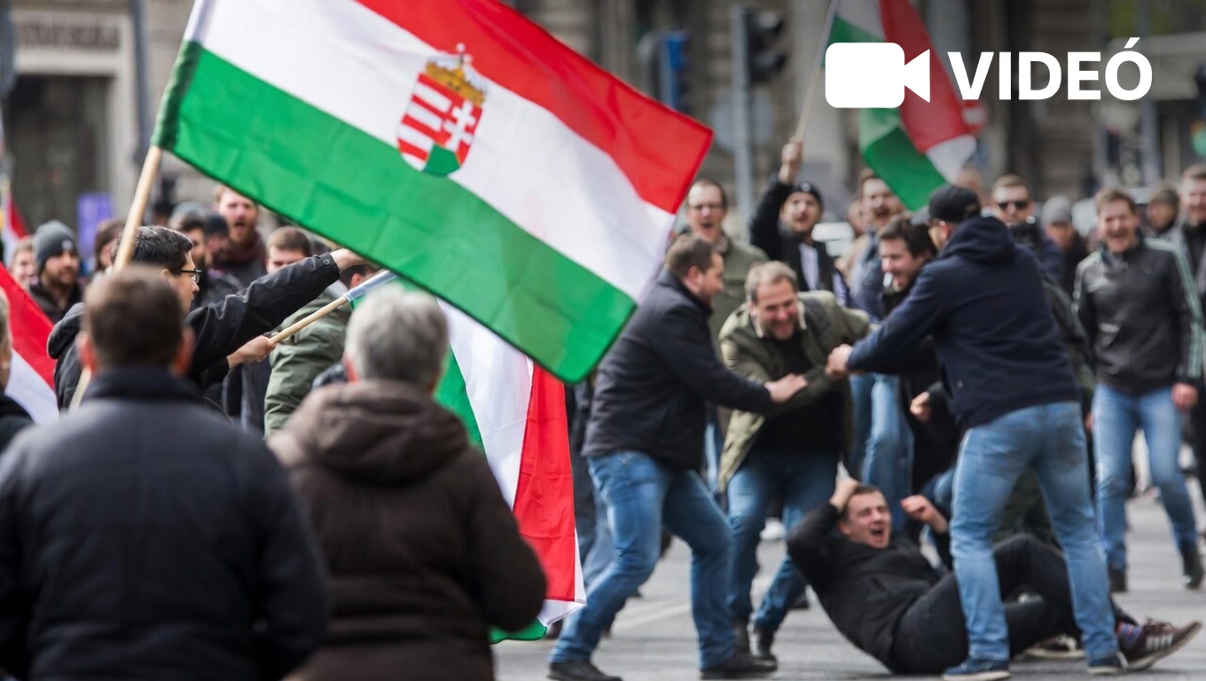 "Béke"menetesek vertek egy ellentüntetőt, a zsaruk is beszálltak thumbnail